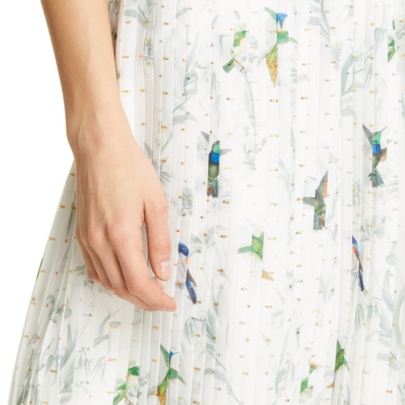 🍒NWT🍒 TED BAKER FORTUNE PLEATED MIDI SKIRT - Picture 4 of 10